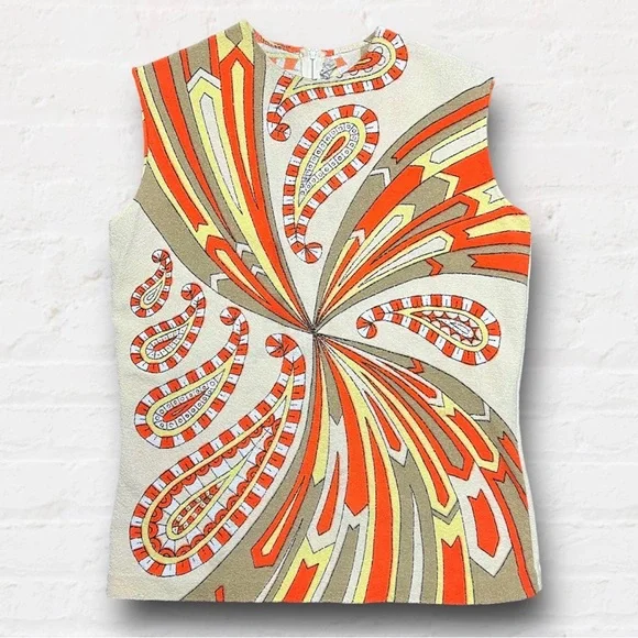 Vintage 60’s Paisley Print Top - Picture 1 of 3